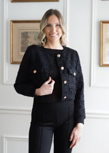 Lifestyle Cecile Knit Wool Cropped Jacket 