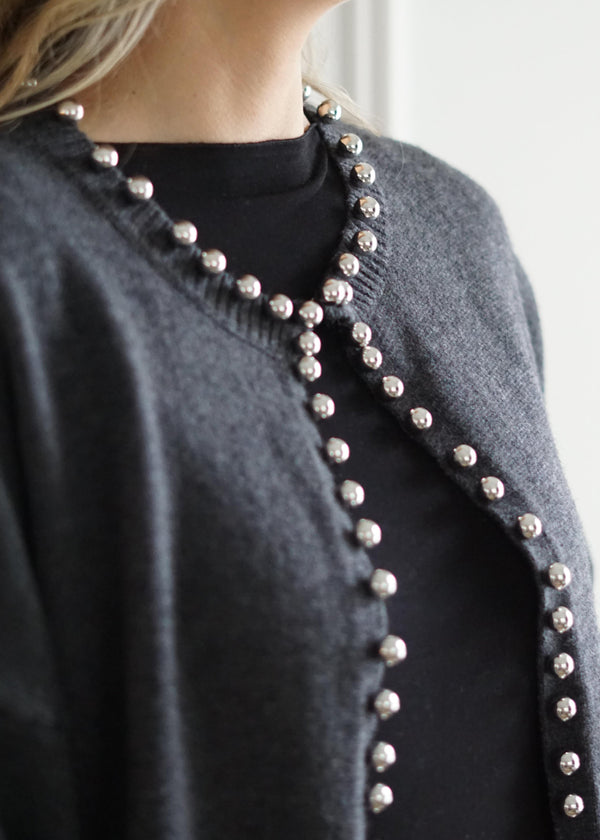 Lifestyle Silvia Silver Studded Bauble Cardigan 