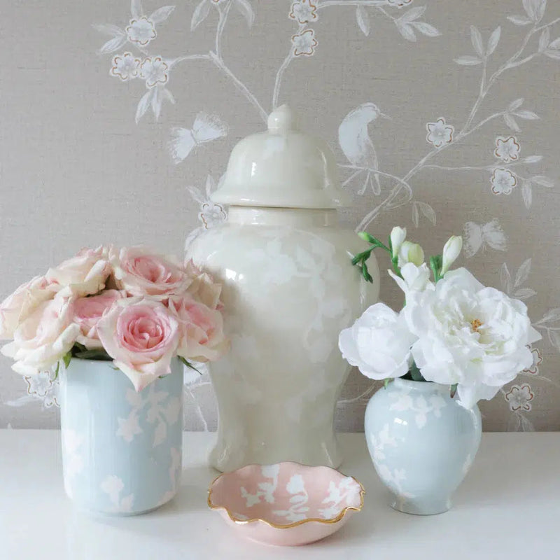 Decorative Object Chinoiserie Dreams Large Vase & Utensil Holder Beige 