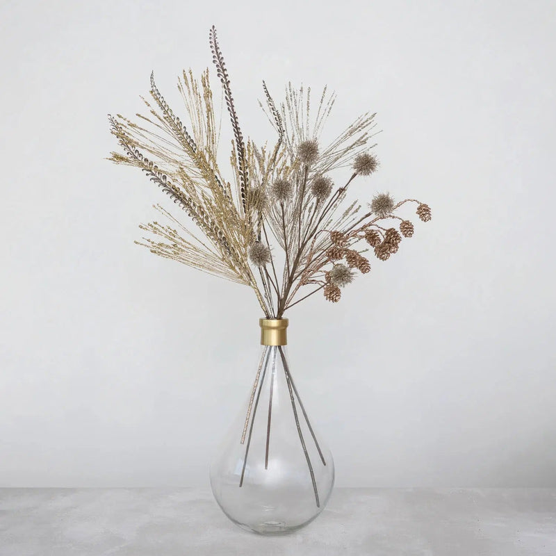 Decorative Object Faux Long Needle Pine Spray // Champagne 