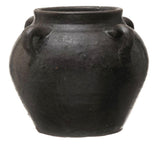 Decorative Object Found Brown Clay Jar // 7.5" 