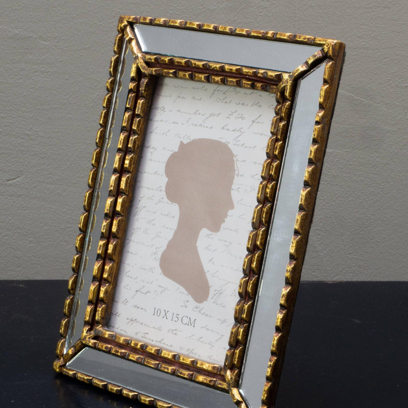 Decorative Object Gold Mirrored Photo Frame // 4x6 