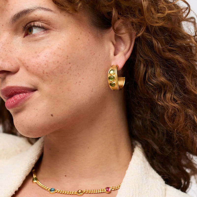 Lifestyle Dolce Stone Medium Hoop // Iridescent Clear 