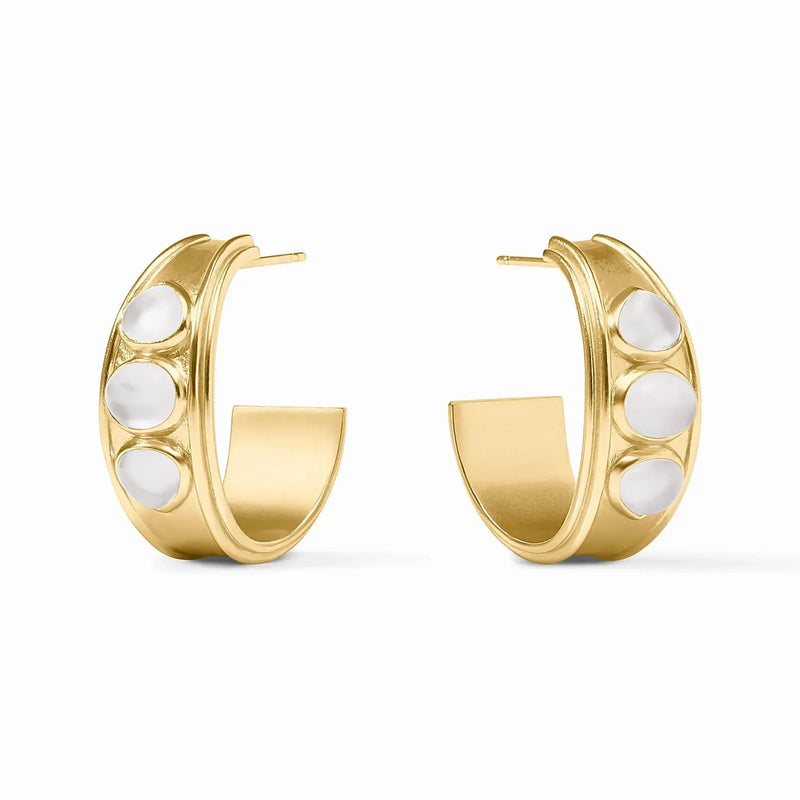 Lifestyle Dolce Stone Medium Hoop // Iridescent Clear 