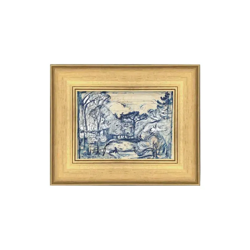 Wall Art Forest with Woodcutter Framed Artwork 