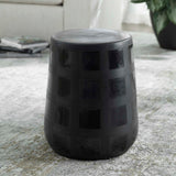Benches, Ottomans & Stools Patchwork Gridded Black Garden Stool 