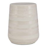 Outdoor Desert Plains White Glaze Garden Stool 