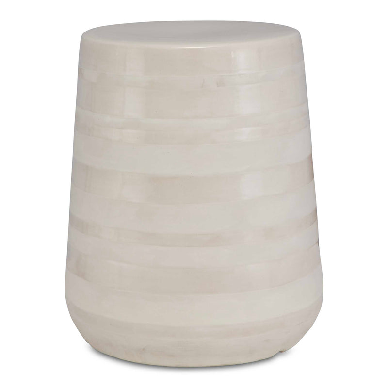 Outdoor Desert Plains White Glaze Garden Stool 