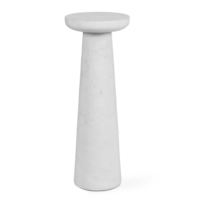 Outdoor Lirra White Marble Drink Table 