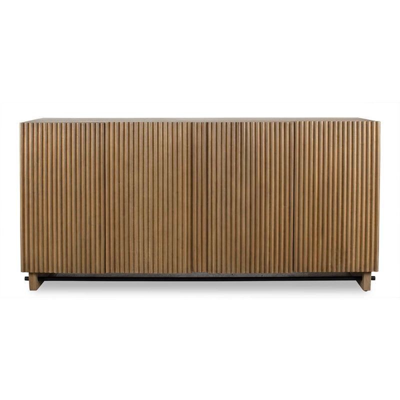 Accent Cabinets Kellem Natural Wood 4 Door Cabinet 