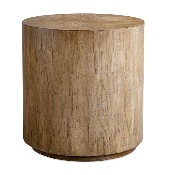 Accent Table Nevis Wood Cylinder Side Table 