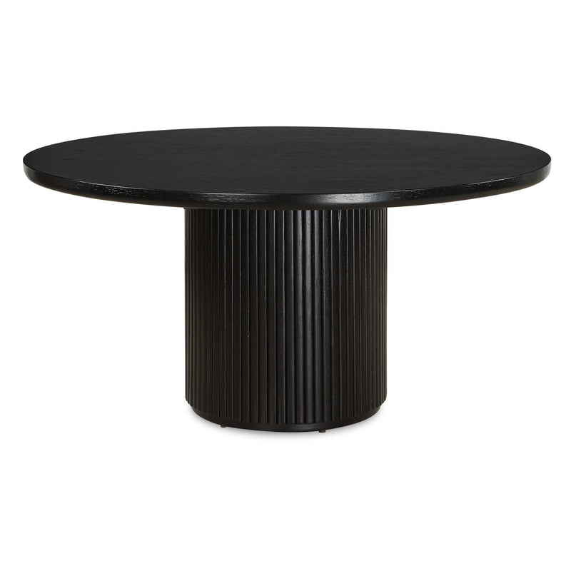 Dining Table Hersch Round Black Dining Table 