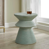 Outdoor Imogene Seafoam Glaze Garden Stool 