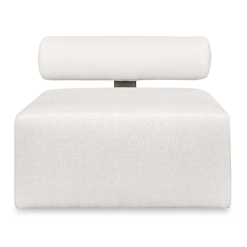 Outdoor Bolster Back White Armless Outdoor Sofa 