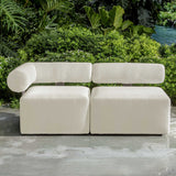 Outdoor Bolster Back White Outdoor Corner Sofa 