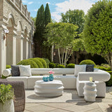 Outdoor Bolster Back White Outdoor Corner Sofa 