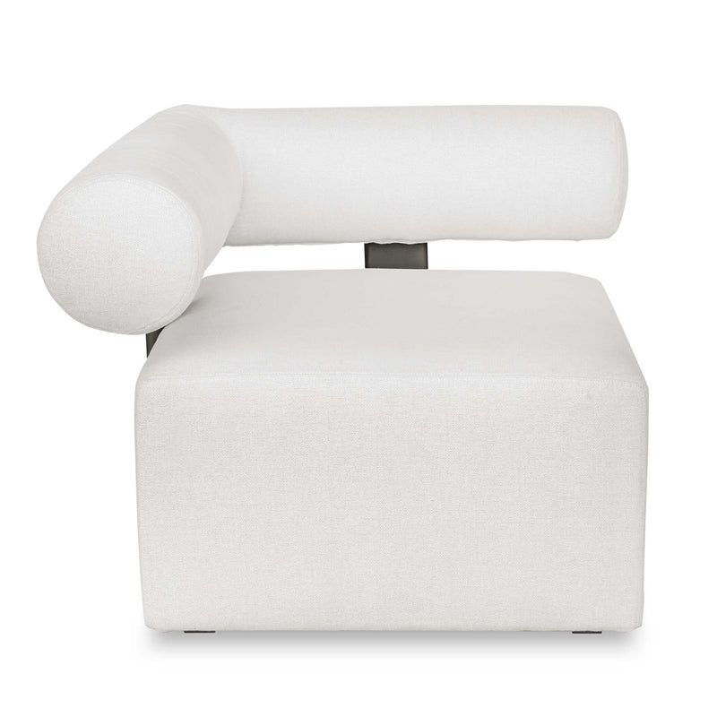 Outdoor Bolster Back White Outdoor Corner Sofa 