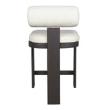 Outdoor Bolster Back White Outdoor Counter Stool 