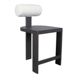 Outdoor Bolster Back White Outdoor Counter Stool 