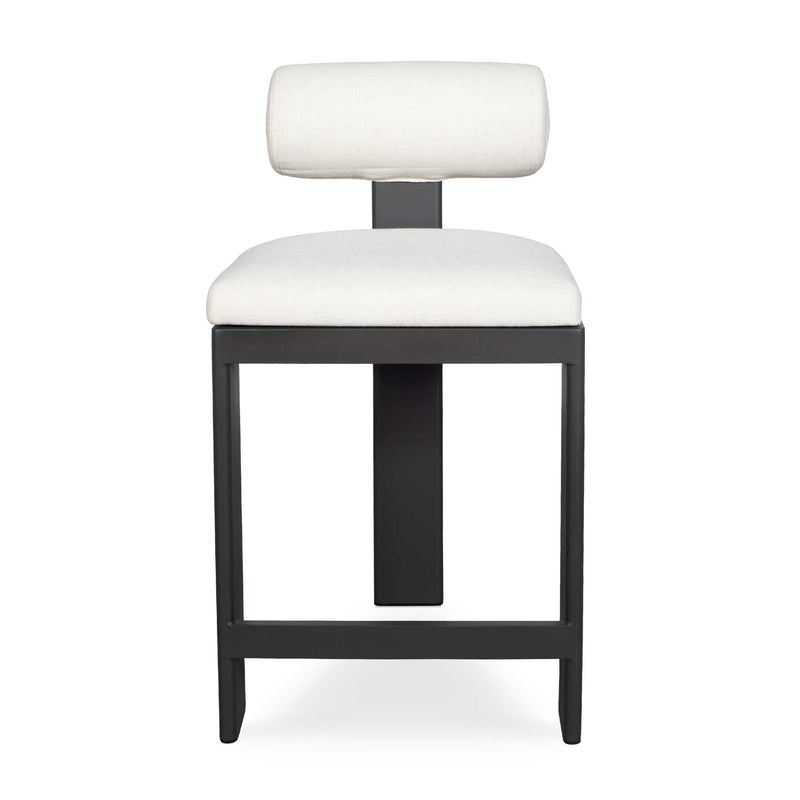 Outdoor Bolster Back White Outdoor Counter Stool 