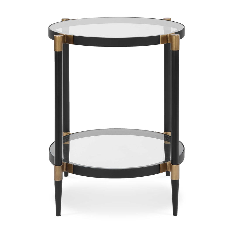 Accent Table Chadid Round Glass Side Table 