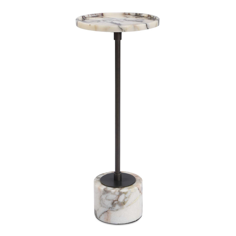 Accent Table Brunson White Marble Drink Table 