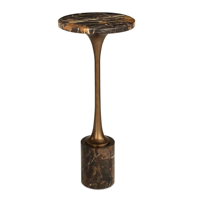 Accent Table Karnes Dark Marble Drink Table 