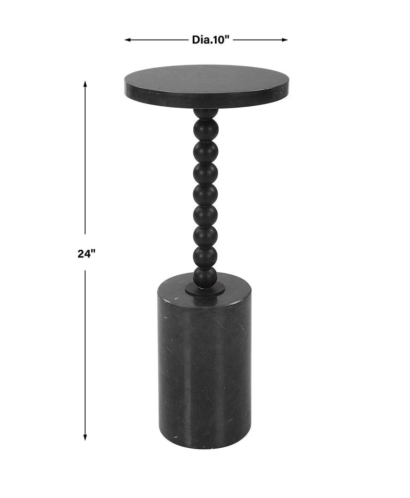 Furniture Bead Drink Table // Black Marble 