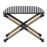 Furniture Braddock Navy Stripe Bench 24 W X 20 H X 16 D 