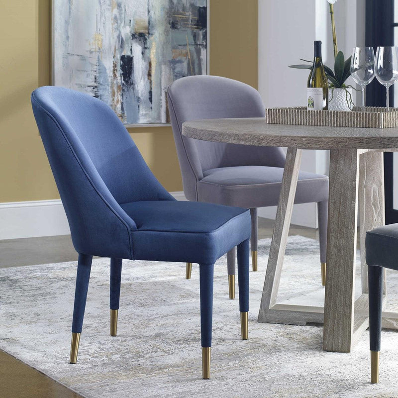 Furniture Brie Armless Chair Set of 2 // Sapphire 