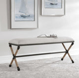 Furniture Wrapped Iron Oatmeal Bench 48 W X 21 H X 16 D 