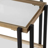 Furniture Black & Gold Glass Top Console 