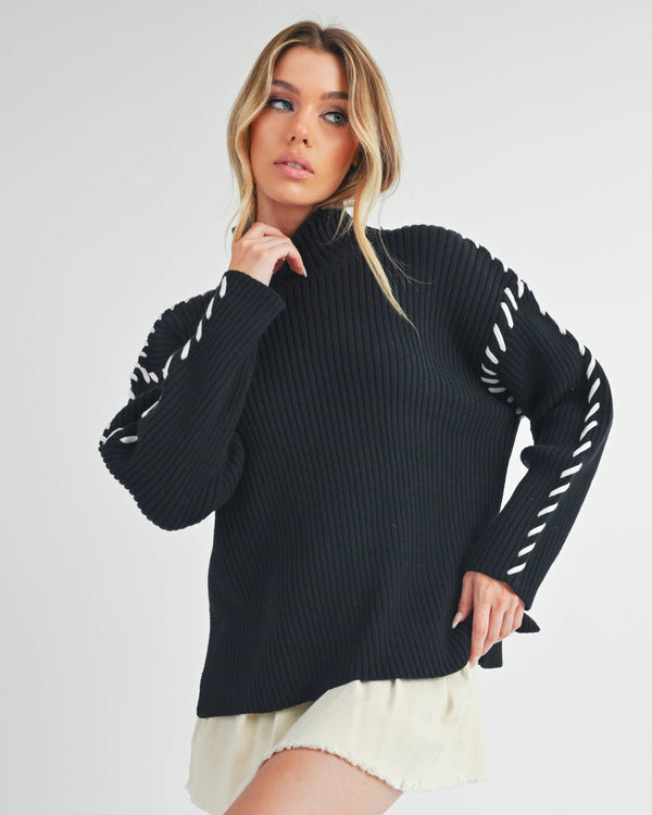  Georgina Contrast Stitch Sweater 