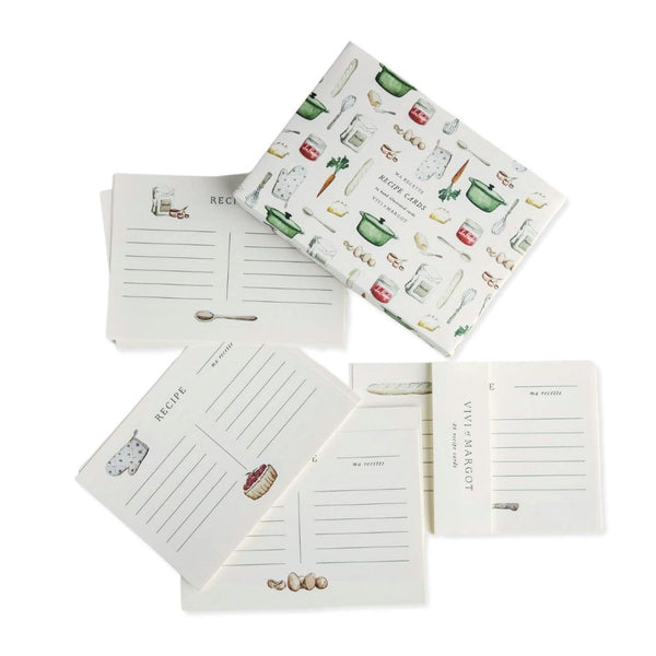 Gift Hand Illustrated Recipe Card Box // Set 24 