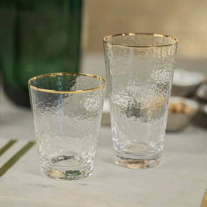 Holiday Bar & Drinkware Negroni Hammered Tapered Highball Glass 