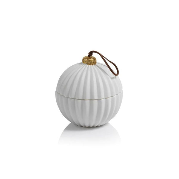 Holiday Candles Siberian Fir Porcelain Ornament Candle // Ribbed 