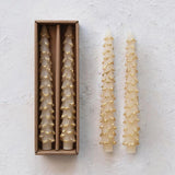 Holiday Candles Winter Tree Taper Candles Set // Ivory & Gold 