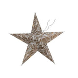  18" LED Paper Star Ornament // 4 Styles Gold Feathered 