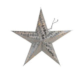  18" LED Paper Star Ornament // 4 Styles Silver Trees 
