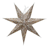  24" LED Paper Star Ornament // 4 Styles Gold Feathered 