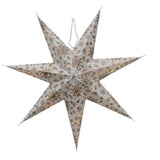  24" LED Paper Star Ornament // 4 Styles Gold Snowflakes 
