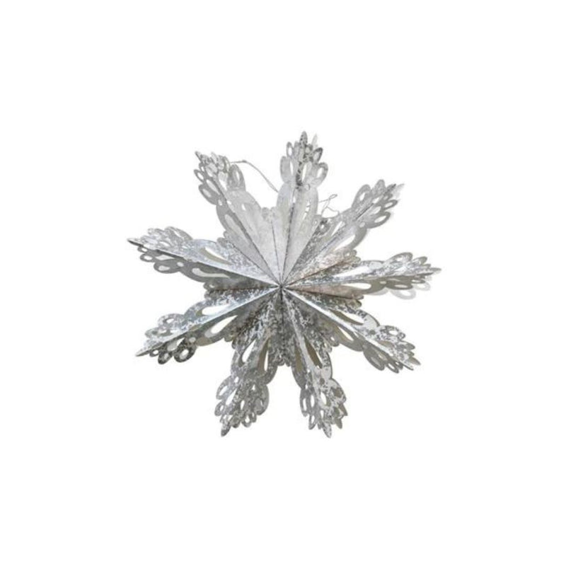  6" Paper Snowflake Ornament // 4 Styles Silver A 