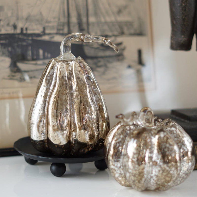 Holiday Decorative Objects Mercury Glass Pumpkin // Short 