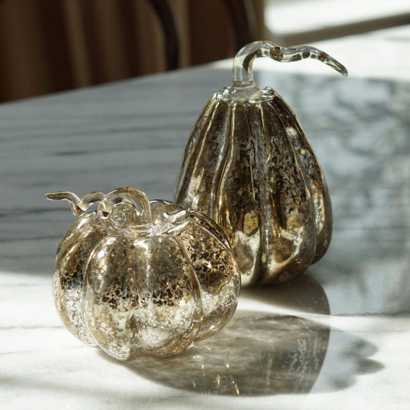 Holiday Decorative Objects Mercury Glass Pumpkin // Short 