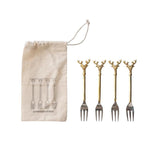 Servingware Reindeer Canape Forks, Set of 4 