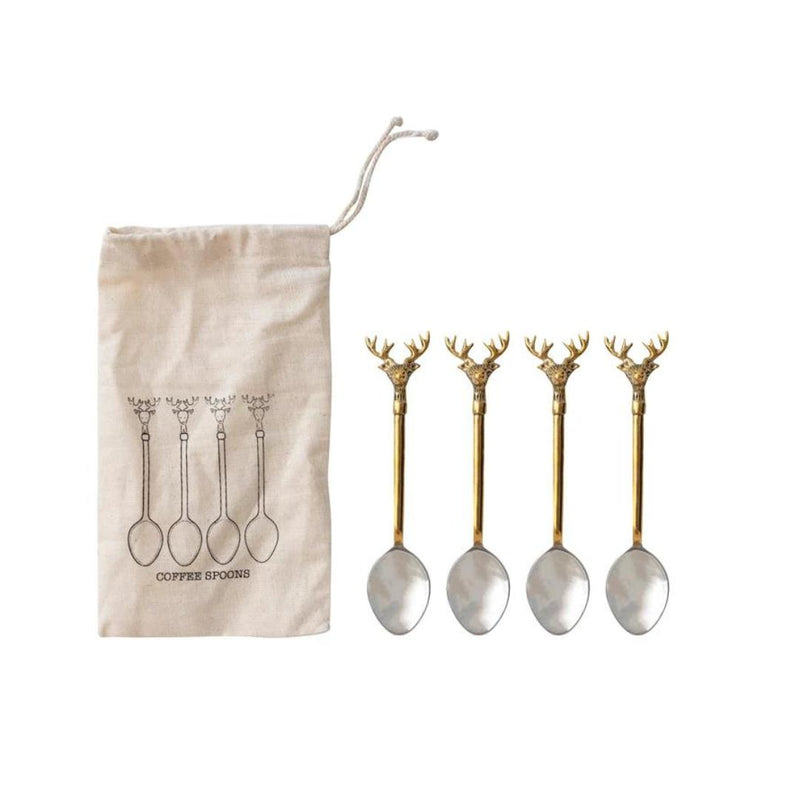 Servingware Reindeer Canape Spoons, Set of 4 