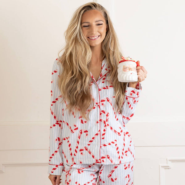  Candy Cane Stripe Flannel PJ Set 