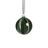 Holiday Ornaments Flocked Green Glass Ornament 