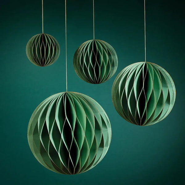Holiday Ornaments Wish Paper Decorative Ball Ornament // Green 