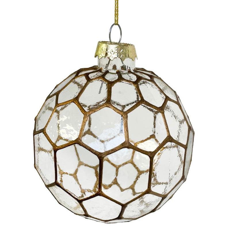 Seasonal & Holiday Decorations Rhombus Gold Coated Glass Ornament 